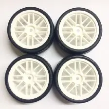 Gravity RC USGT GT Racing Wheels with Spec Tires (White) (4)