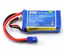 Eflite 11.1V 1350mah 3S 30C Lipo Battery with EC3 Connector