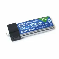 Eflite 3.7V 1S 500mah 25C Lipo Battery with UMX Connector