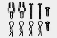 Tamiya F1 Aluminum Body Mount Set (Silver)