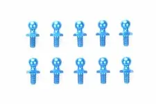 Tamiya 5mm Aluminum Ball Studs (10) (Blue)
