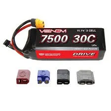 Venom 11.1V 7500mah 3S 30C Lipo Battery with Universal Connectors