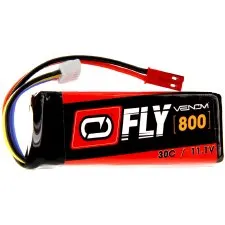 Venom "Fly" 11.1V 800mah 3S 30C Lipo Battery with JST Connector
